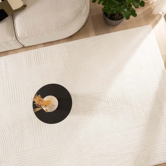 Nordic Weavers Scandinavisch vloerkleed - Contour Bend crème 80x150
