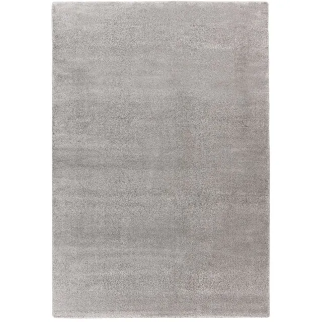 Padiro knus hoogpolig vloerkleed 200 x 290 cm - lichtgrijs - modern effen ontwerp - voor vloerverwarming - van polypropyleen en jute