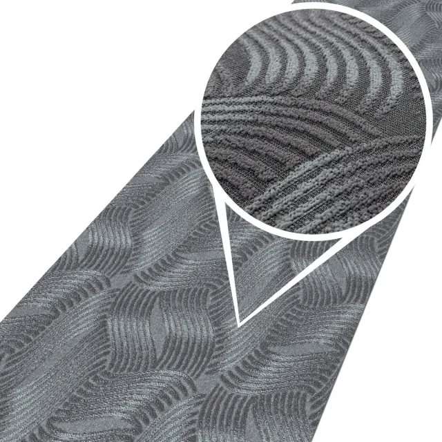 ANRO Tapijtloper Julianna Grijs 180x67cm – Velours Gangloper Antislip Keukenloper Hal Op Maat