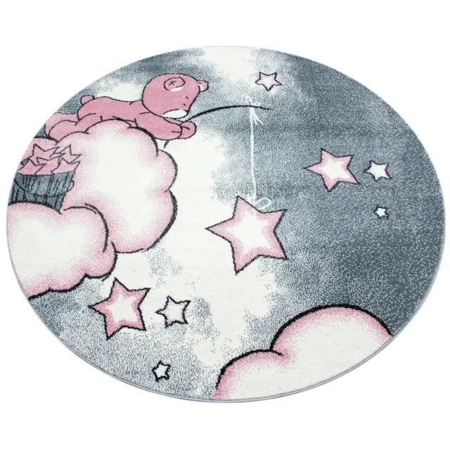 Dutch XXL Rond Kindervloerkleed | Tapijt | Kids | Beer | Roze