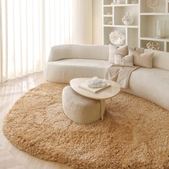 Nordic Weavers Organisch vloerkleed shaggy - Sveve Pebble beige 240x330