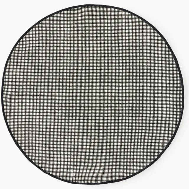Westwing Collection Rond wollen vloerkleed Amaro, handgeweven Zwart