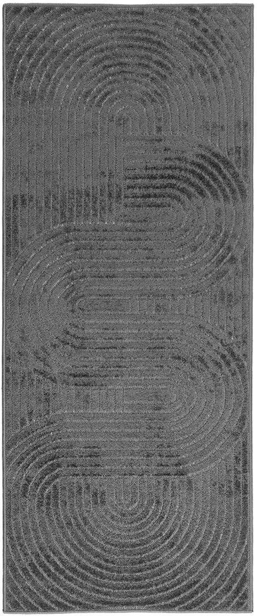 vidaXL Binnen- - en - buitenkleed - PALMERAS - Antraciet - 200 - x - 80 - cm - Polyester