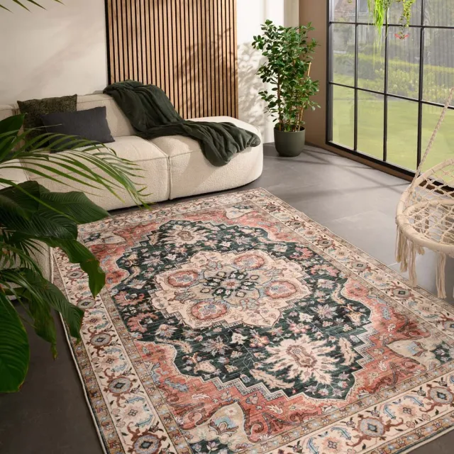 Heritaged Vintage buitenkleed - Valenca Fino groen/rood 230x330