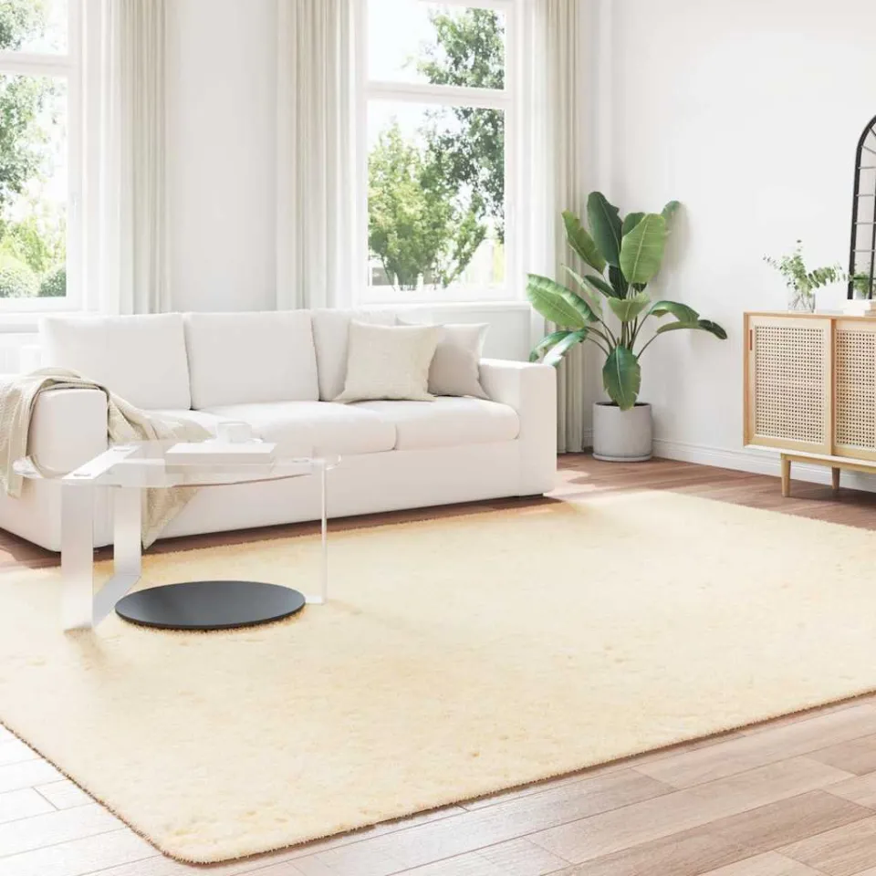 vidaXL Hoogpolig vloerkleed NAVARRA 240x340 cm polyester crèmekleurig, foto 3