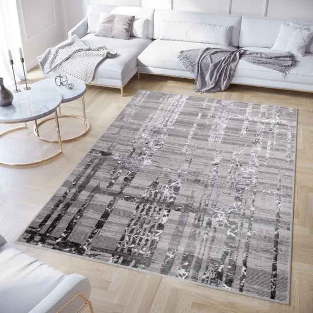 Tapiso Crystal Vloerkleed Donkergrijs Modern 3D Effect Tapijt Maat- 300x400 Donkergrijs 5