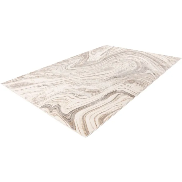 Lalee Vloerkleed - Tapijt - Modern - Zilver Beige - 3D-effect - Glanzend oppervlak - Zacht en comfortabel
