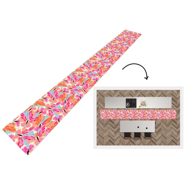 KitchenYeah Keukenloper - Keukenmat - Vlinders - Vliegen - Patronen - Keuken vloerkleed multicolor, foto 3