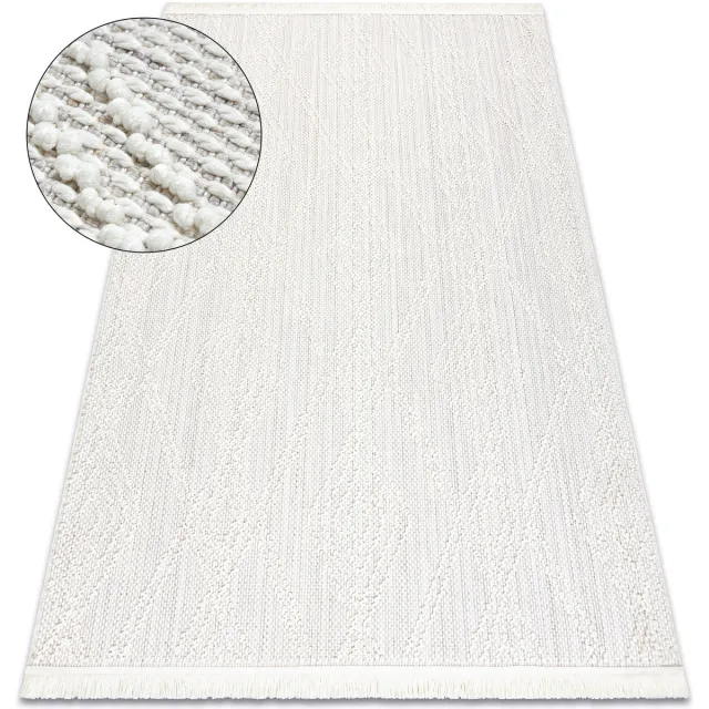 RUGSX Kleden Rugsx Vloerkleed NANO EN14A Diamanten, lus, platgeweven Wit