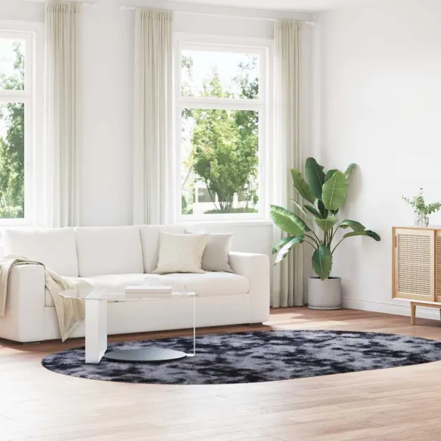 vidaXL Hoogpolig vloerkleed NAVARRA 300x200 cm polyester donkergrijs grijs
