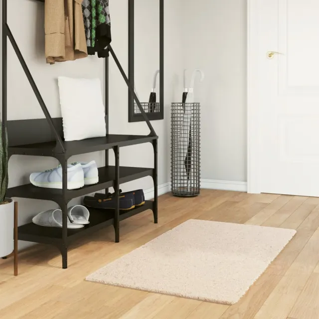vidaXL Vloerkleed HUARTE laagpolig zacht wasbaar 60x110 cm beige
