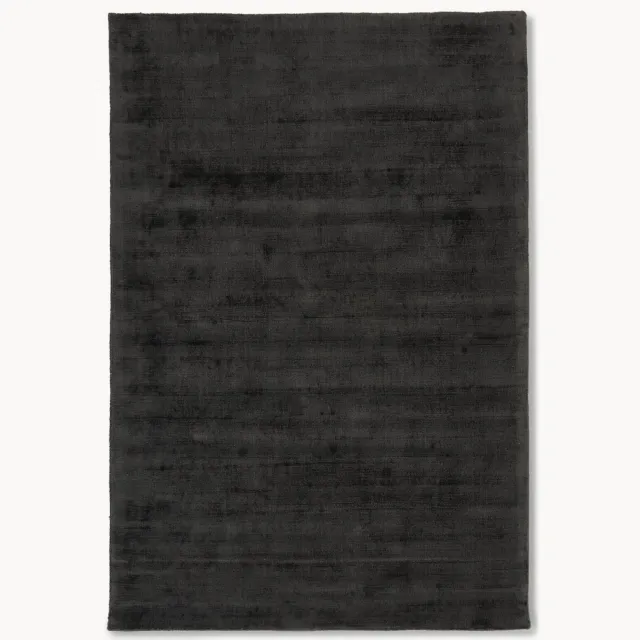 Westwing Collection Handgeweven viscose vloerkleed Jane Zwart