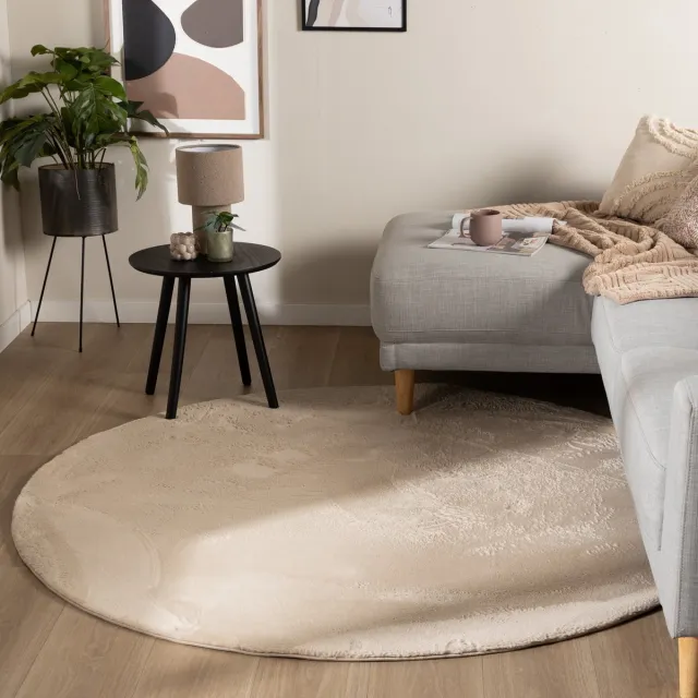 NATURL. Rond laagpolig vloerkleed - Cozy Beige - Ø 120cm