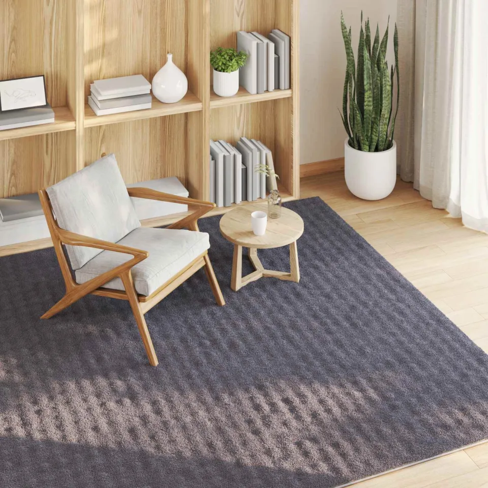 vidaXL Vloerkleden Vierkant SIROLO Antraciet 200 x 200 cm Polyester, foto 3