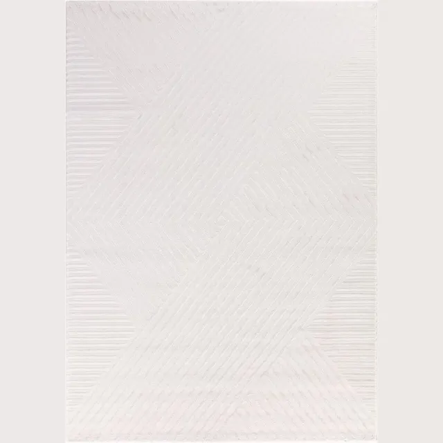 flycarpets Cara Modern Japandi Intersecto Vloerkleed - Creme