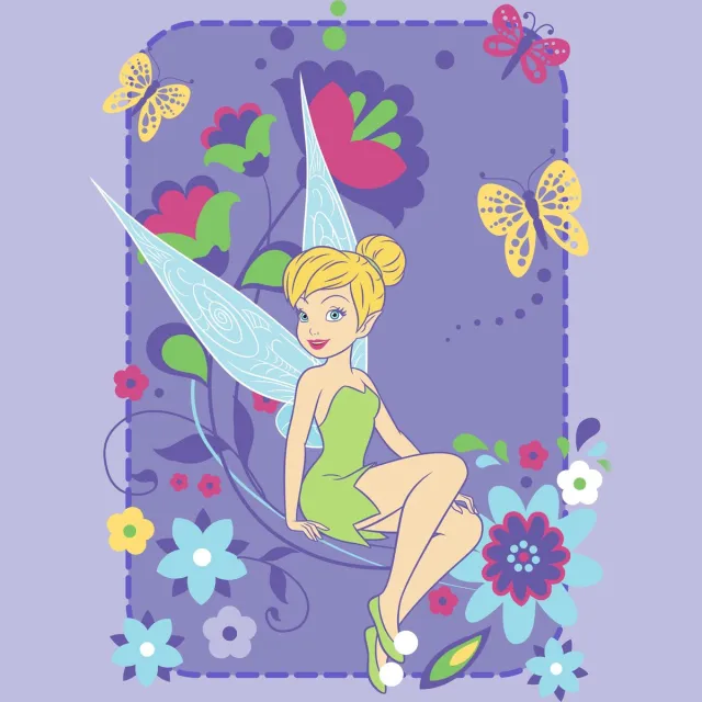 Associated weavers Tapijt Fairies - Tink Flowers Paars