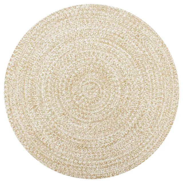 vidaXL Vloerkleed handgemaakt 90 cm jute wit en naturel