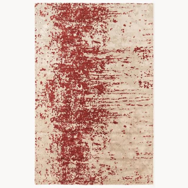Westwing Collection Handgeweven wollen vloerkleed Cynthia met abstract patroon Rood