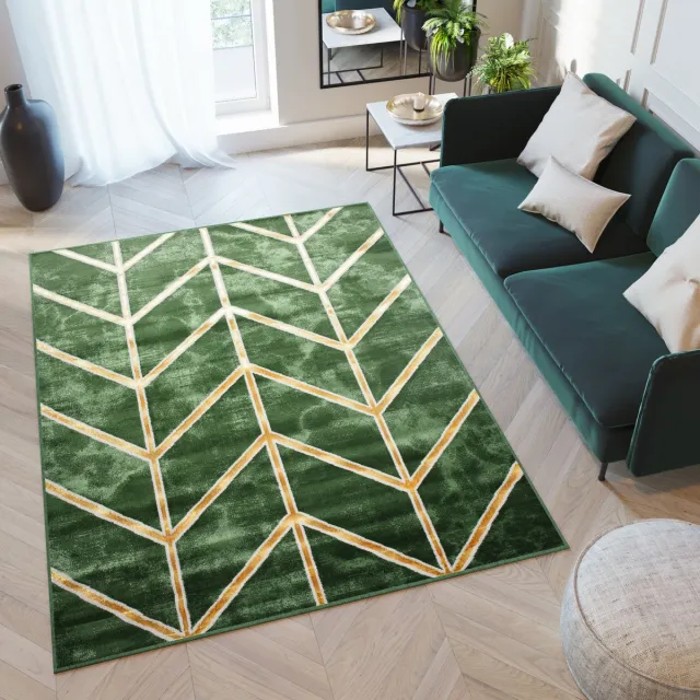 Tapiso Turmalin Vloerkleed Tapijt Groen Modern Woonkamer Maat- 160x220 Donkergroen 1