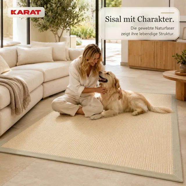 Floordirekt Sisal Vloerkleed Goa - 100% Sisal - Stoffen Rand - Crème, foto 2