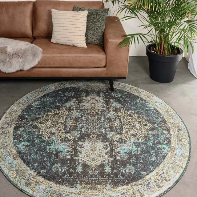 Heritaged Rond vintage vloerkleed - Fade No.2 groen 230