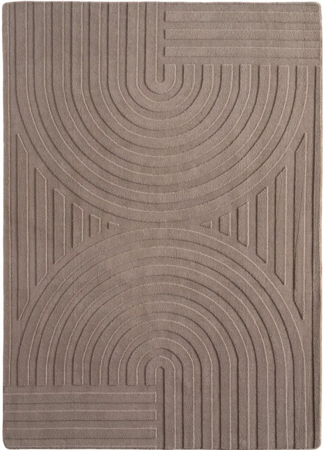 Muratap Japandi Vloerkleed Art - Hoogpolig - Scandinavisch Design - 3D-Effect - Beige- 120x170 CM
