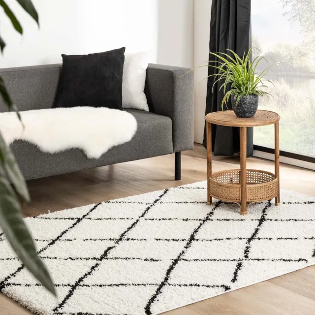 Boho&me Berber vloerkleed - Habitat wit/zwart 200x300