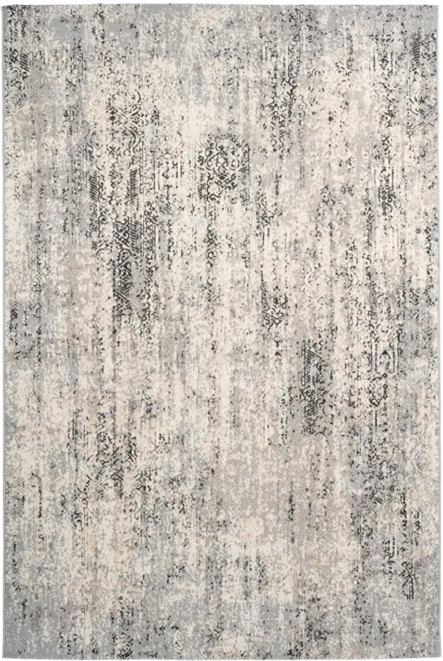 Padiro design laagpolig vloerkleed 160 x 230 cm - lichtbeige - modern abstract ontwerp - voor vloerverwarming - van polypropyleen, polyester en jute