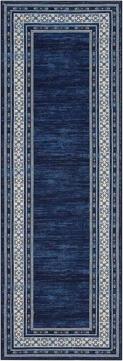 Triumpunpre Vloerkleed Modern Blauw 60x230 cm Fluweel Pearl Velvet Opvouwbaar Woonkamer