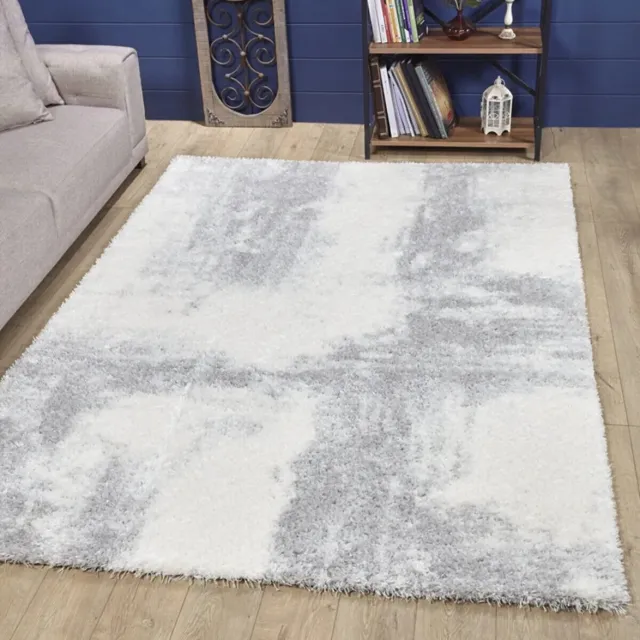Woodman Carpet BERK - Creme-Lichtgrijs - 160x220cm - Hoogpolig vloerkleed