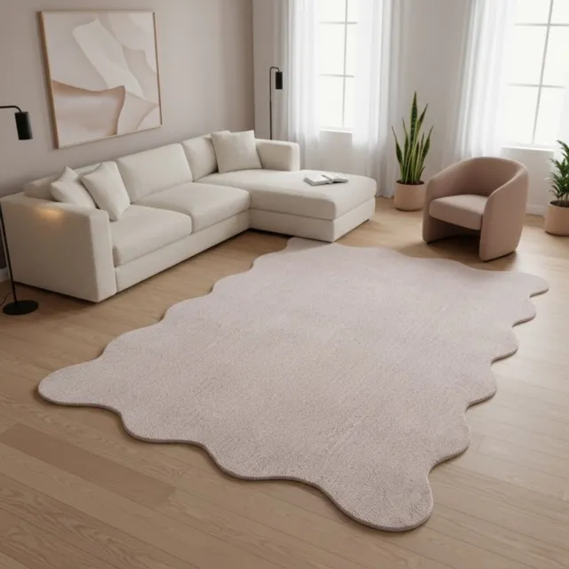 TapisTrend Harig tapijt Poederroze 160x220 cm Effen vloerkleed met golvend patroon en een zachte pool van 19 mm, geschikt voor de woonkamer, slaapkamer en ontspanningsruimte