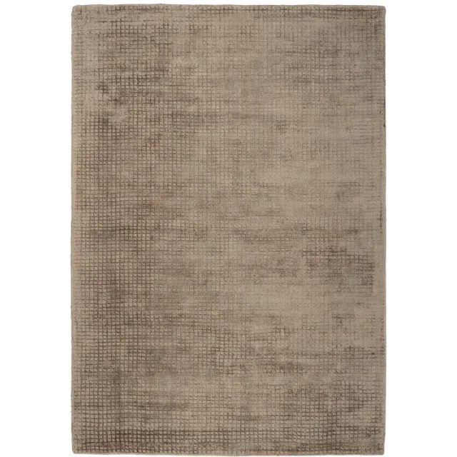 Padiro stijlvol laagpolig vloerkleed 120 x 170 cm - donkerbeige - modern effen ontwerp - voor vloerverwarming - van viscose en katoen