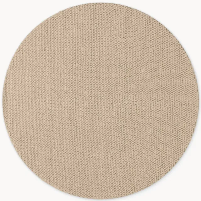 Ted Baker Rond laagpolig wollen vloerkleed Diana, handgeweven beige