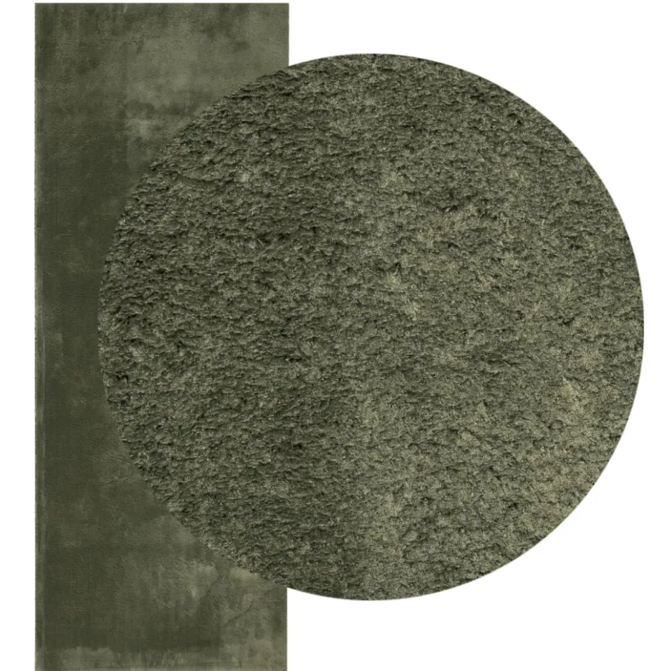 vidaXL Rug HUARTE Green 80 x 200 cm 100% Polyester Plat Groen