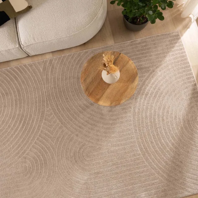 Nordic Weavers Scandinavisch vloerkleed - Contour Circle beige 80x150