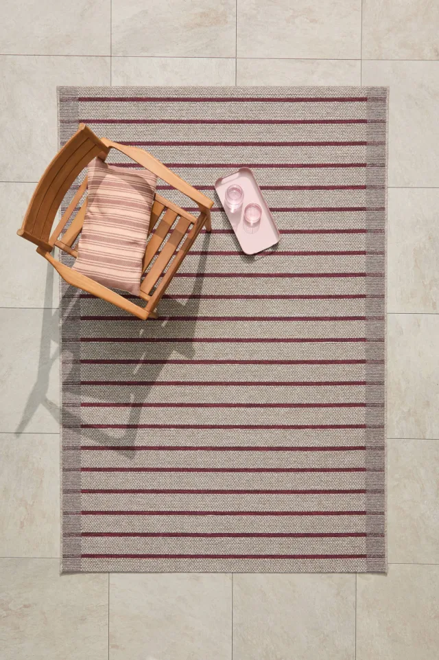 NOUS Living binnen- en buitenvloerkleed zand/roodroze (230x160 cm), foto 2