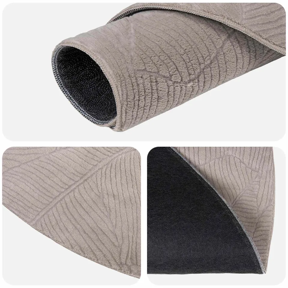 vidaXL Vloerkleed IZA Beige Ø 160 cm 100% Polyester Laagpolig, foto 3