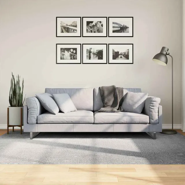 vidaXL Vloerkleed IZA laagpolig Scandinavisch 100x200 cm grijs