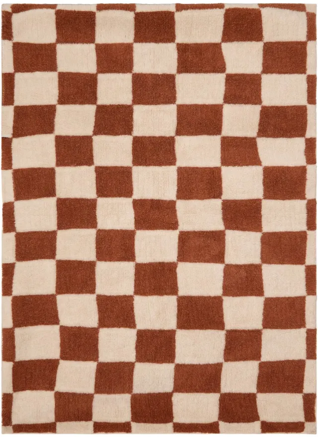 Atmosphera Vloerkleed Homy - Wol - 160x230cm - Geruit Bruin