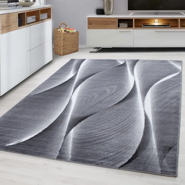 Muratap Parma Design Vloerkleed Zwart / Grijs Laagpolig Lichtgrijs