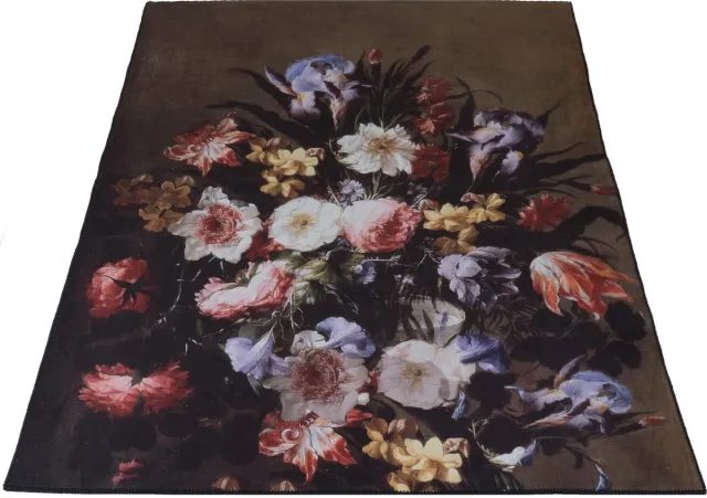 Veer Carpets Vloerkleed Ramos - Laagpolig Synthetisch Vloerkleed – Botanisch / Bloemen Design zwart, foto 3