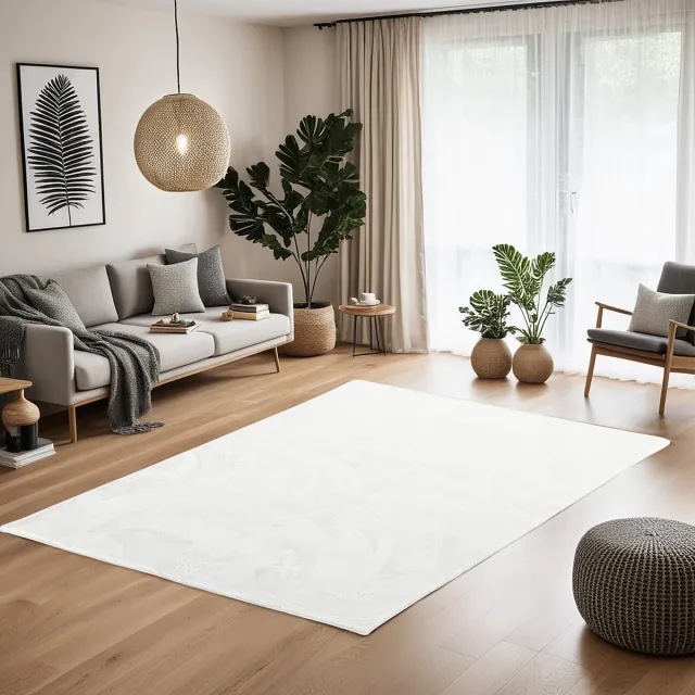 Homestyle4u Tapijt - 160x230 cm - Vloerbedekking - Wasbaar - Antislip - Zacht - Wit