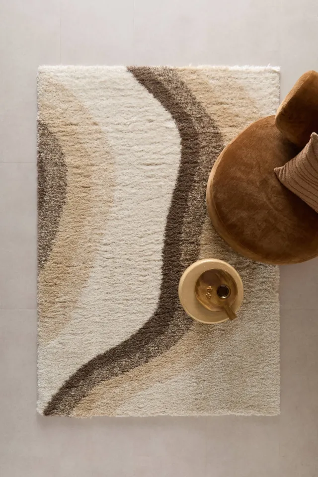 NOUS Living vloerkleed crème-bruin, foto 2