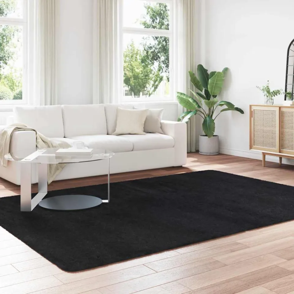vidaXL Hoogpolig vloerkleed NAVARRA 200x290 cm polyester zwart, foto 2
