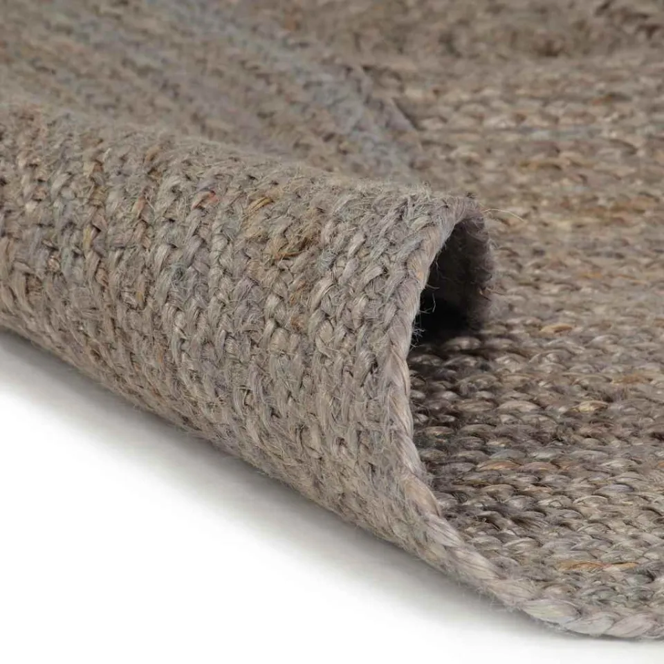 vidaXL Vloerkleed handgemaakt rond 150 cm jute grijs, foto 2