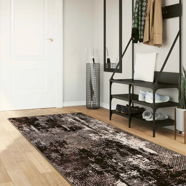 vidaXL Vloerkleedloper MARSA Zwart en Wit 100 x 250 cm, foto 2