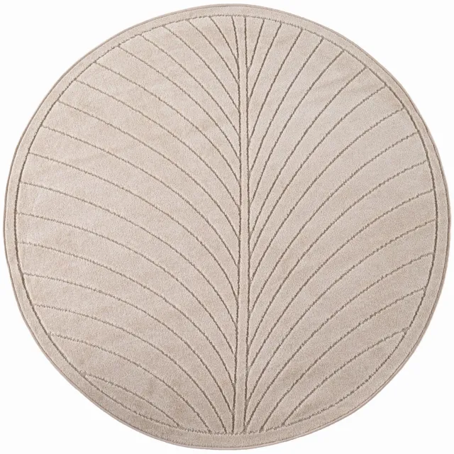 Ayyildiz Japandi-stijl binnen- en buitentapijt Nova (beige 1204) - ⌀ 160 cm