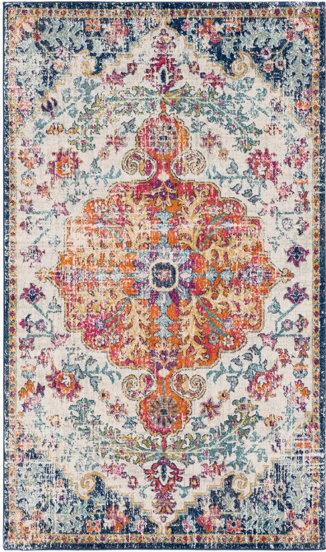 Surya Lou vloerkleed vintage oosters donkeroranje