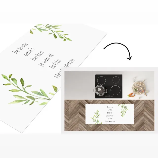 KitchenYeah Keukenloper - Loper keuken - Quotes - De beste oma's herken je aan de liefstekinderen - Spreuken - Oma - Keukenloper vinyl Multicolor