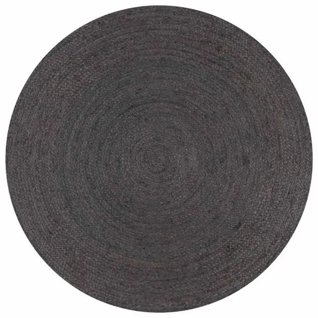 vidaXL Vloerkleed handgemaakt rond 120 cm jute donkergrijs